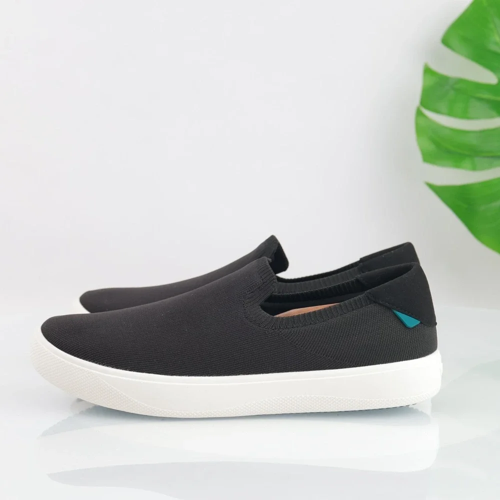 Vessi Womens Boardwalk Slip-On Sneakers Size 10 Waterproof Black Comfort Shoes